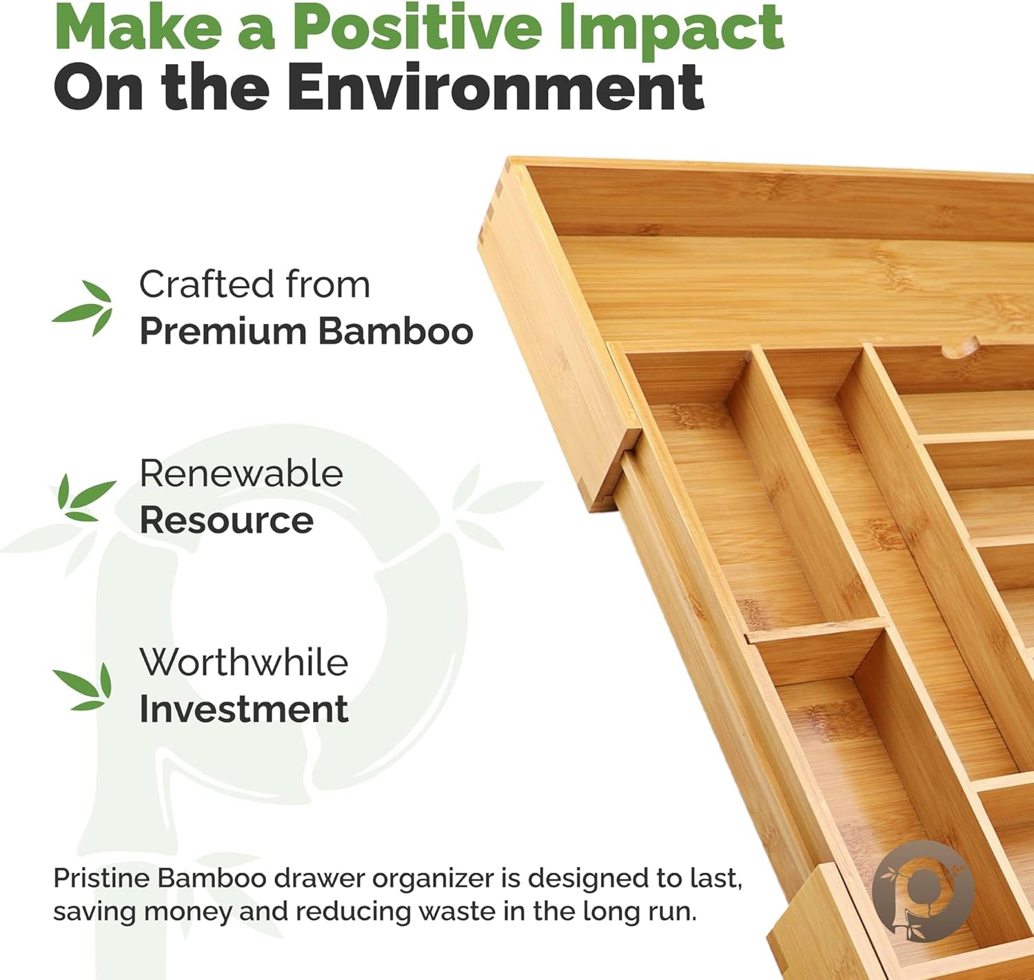 Expandable Silverware Organizer – 10 Compartments, Adjustable Drawer Tray