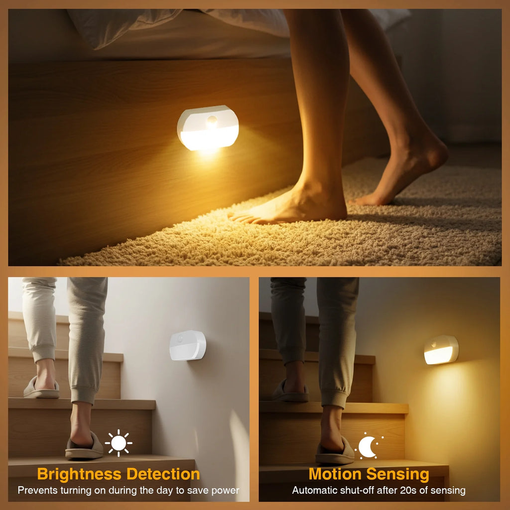 Motion Sensor Lights Indoor, No Wiring, 3 Pack