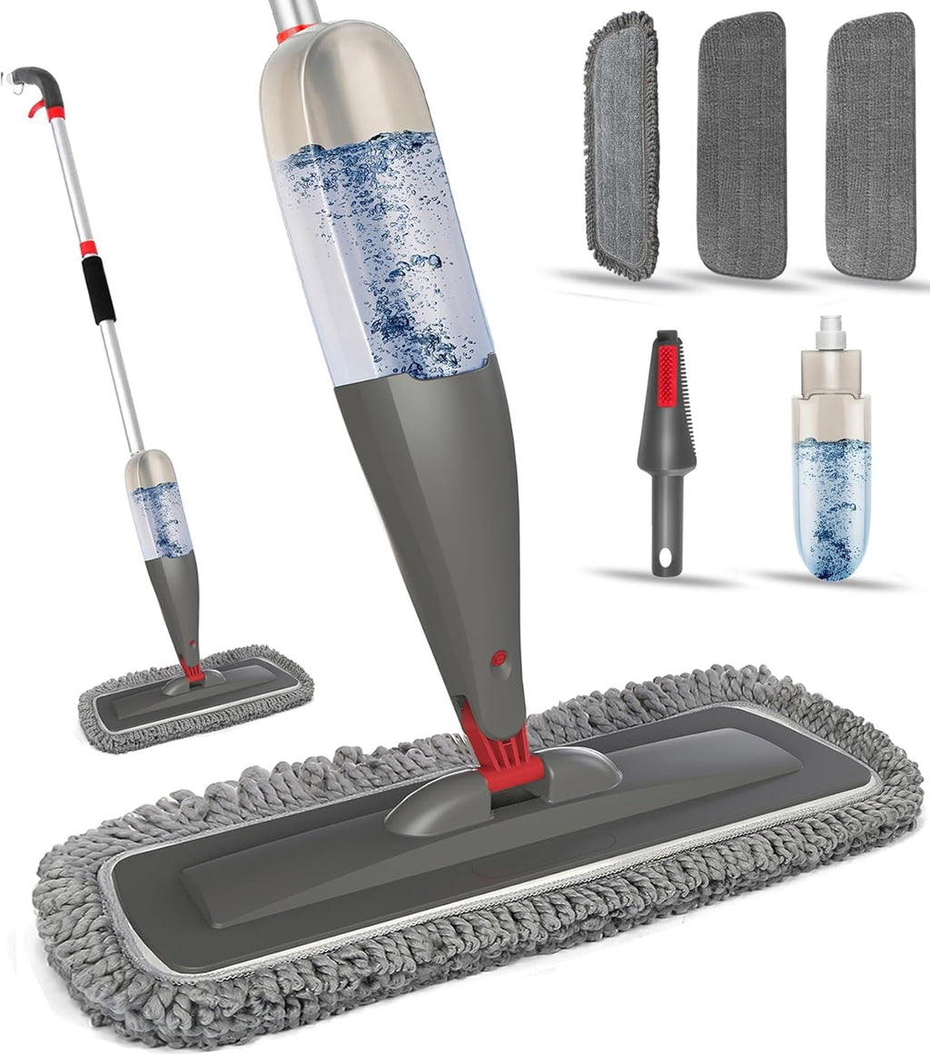 Spray Mop for Floor Cleaning with Washable Pads, Microfiber Wet Mops with 800 Ml Refillable Bottle,Reusable Dust Mops with Sprayer for Hardwood Laminate Vinyl Tile Cleaning