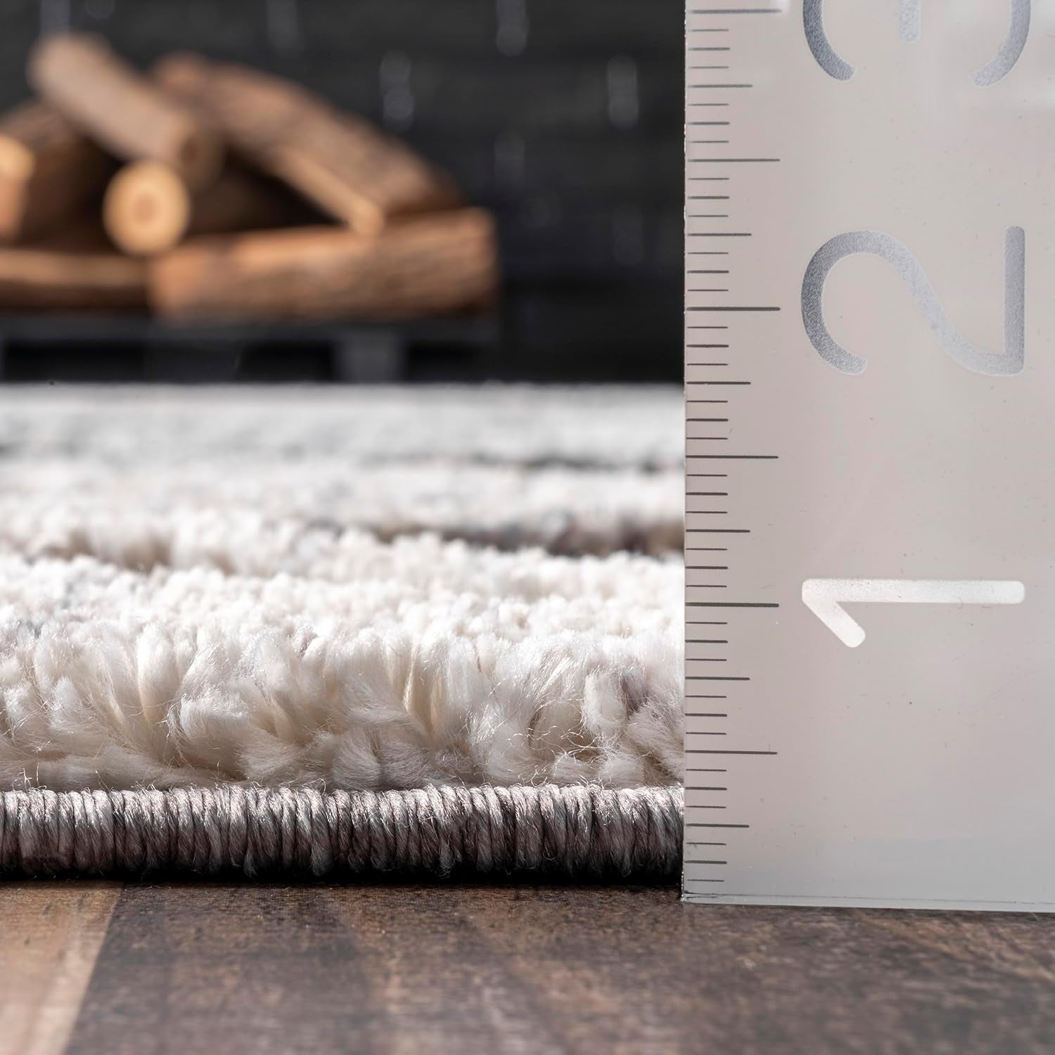 9X12 Ansley Moroccan Tassel Area Rug, Grey, High-Low Textured Bohemian Design, Plush High Pile, Stain Resistant, for Bedroom, Living Room, Hallway, Entryway