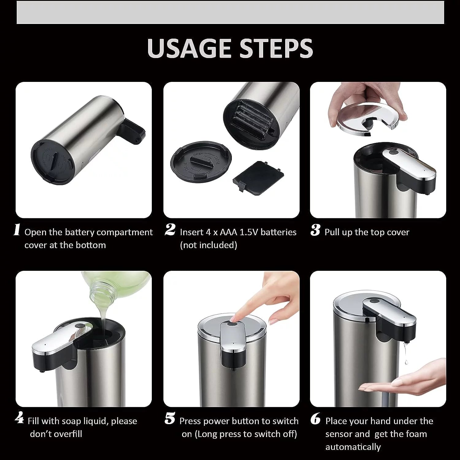 Automatic Soap Dispenser, Touchless Hand Free Soap Dispenser